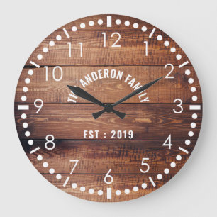 Rustic wood Country Wooden Family Farm House Large Clock