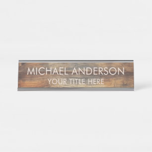 Rustic Wood Custom Desk Name Plate