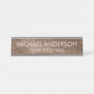 Rustic Wood Custom Desk Name Plate