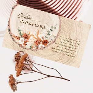 Rustic Wood Cut Grain Wedding Enclosure Card