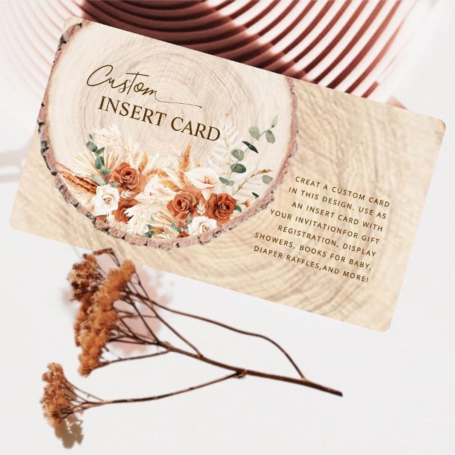 Rustic Wood Cut Grain Wedding Enclosure Card (Creator Uploaded)