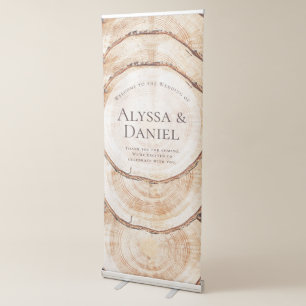 Rustic Wood Cut Slice Welcome to the Wedding Retractable Banner
