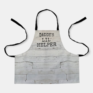 Rustic Wood Cute Daddy's Little Helper Apron