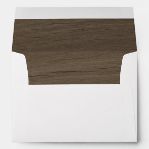 Rustic Wood Dark Brown Lined Envelope