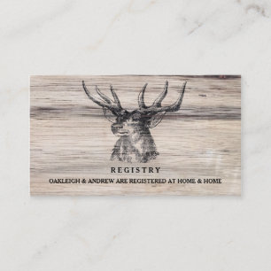 Rustic Wood Deer Wedding Registry Card