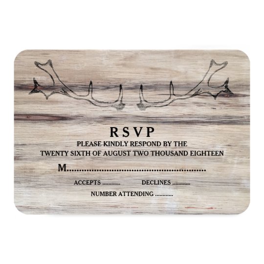 Rustic Wood | Deer Wedding RSVP Card