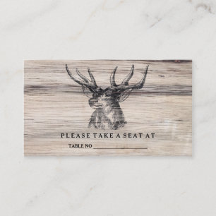 Rustic Wood   Deer Wedding Table Number Card