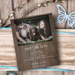 Rustic Wood Dog Photo Whimsical Typography