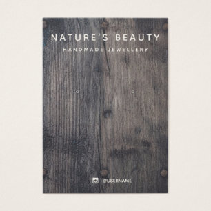 Rustic Wood Earring Jewellery Display Card