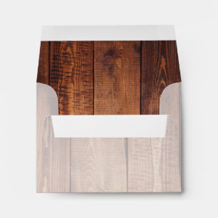 Rustic Wood Effect Lined RSVP Envelope