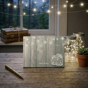 Rustic Wood Elegant Mason Jar Vintage String Light Post-it Notes