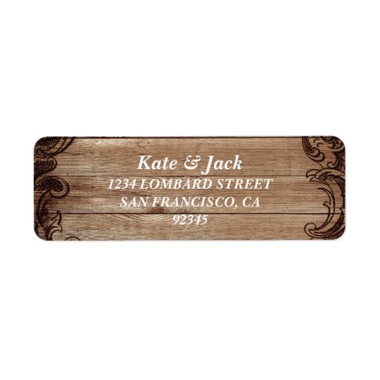 Rustic Wood Elegant Vintage Return Address Labels