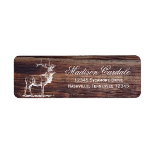 Rustic Wood Elk Wildlife Address Labels