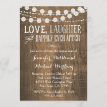 Rustic Wood Engagement Party Invitation