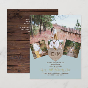 Rustic Wood Engraved Heart PHOTO COLLAGE BUDGET