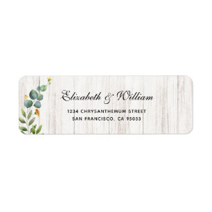 Rustic Wood & Eucalyptus Greenery Return Address