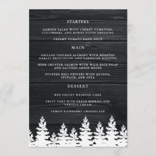 Rustic Wood Fall Autumn Winter Wedding Table Menu