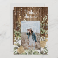 Rustic Wood Fall Foliage Photo Bridal Shower