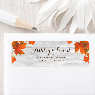 Rustic Wood   Fall Leaves   Gold Glitter Wedding 