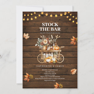Rustic Wood Fall String lights Stock The Bar  Invitation