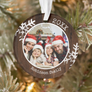 Rustic Wood Family Christmas Ornament