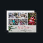 Rustic wood family collage berries Christmas Holiday Card<br><div class="desc">Create your own family photo collage,  watercolor berries,   Merry Christmas card.
Send your friends and family Christmas wishes with this very personal Christmas card.
You can add your own photos,  add your text and names.</div>