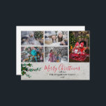 Rustic wood family collage berries Christmas Holiday Card<br><div class="desc">Create your own family photo collage,  watercolor berries,   Merry Christmas card.
Send your friends and family Christmas wishes with this very personal Christmas card.
You can add your own photos,  add your text and names.</div>