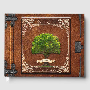 Rustic Wood Family Tree Guest Book