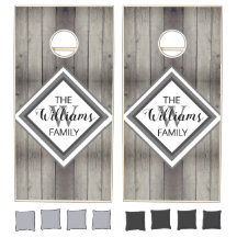 Rustic Wood Farmhouse Chic Monogram Family Name