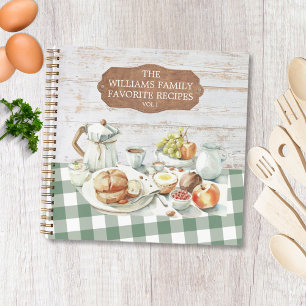 Rustic Wood Farmhouse Food Family Recipe Notebook