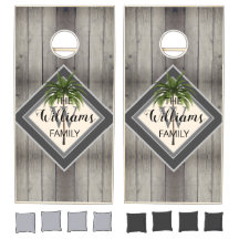 Rustic Wood Farmhouse Monogram Modern Family