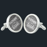 Rustic Wood Father Of The Bride Cufflinks<br><div class="desc">Rustic cufflink with printed wood texture script and modern text for wedding gift.</div>