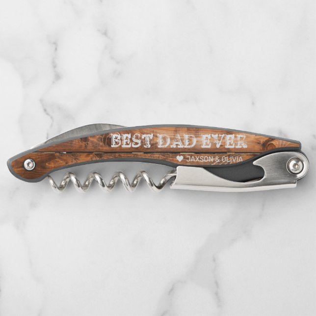 Rustic Wood | Father's Day Personalised Corkscrew (Back)