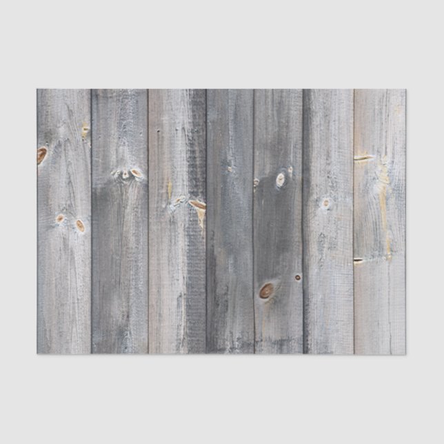 Rustic Wood Fence Boards Tissue Paper (Front)