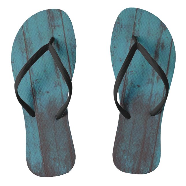 Rustic Wood Flip Flops mum wife gift women (Footbed)