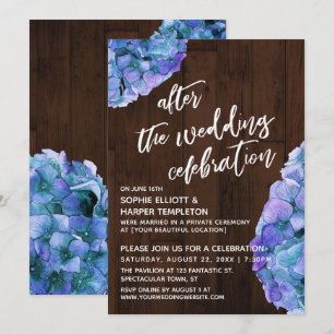 Rustic Wood & Floral After the Wedding Celebration Invitation