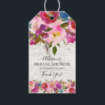 Rustic Wood Floral Bridal Shower Favour Gift Tag<br><div class="desc">Beautiful floral favour gift tag for a spring bridal  shower.  Visit our shop to view our entire spring floral collection!</div>