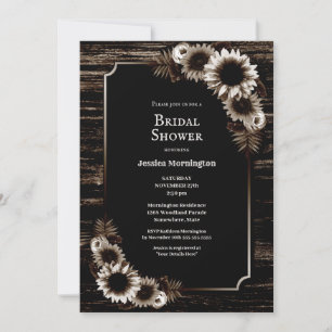 Rustic Wood Floral Bridal Shower Invitation