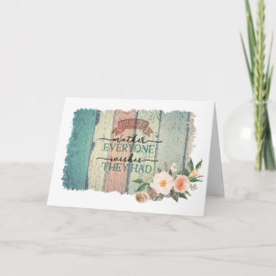 Rustic Wood Floral Country Mothers Day Card