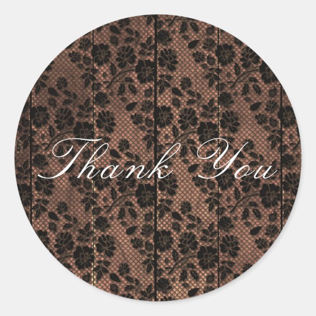 Rustic Wood & Floral Lace Lacy Lingerie Shower Classic Round Sticker (Front)