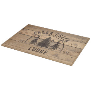 Rustic Wood Forest Trees Personalised Cutting Board