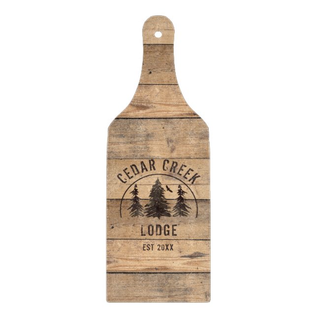 Rustic Wood Forest Trees Personalised Cutting Board (Front)