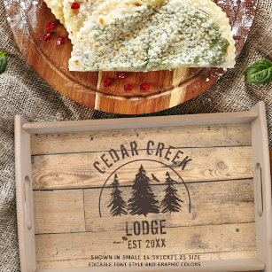 Rustic Wood Forest Trees Personalised Serving Tray