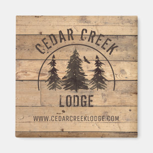 Rustic Wood Forest Trees Vacation Rental Promotion Magnet