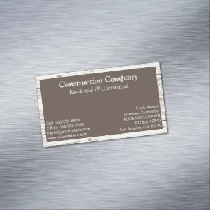 Rustic Wood Frame Brown Rectangle Magnetic Business Card