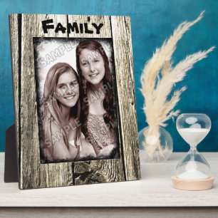 Rustic Wood Frame Your Family Photo and Text