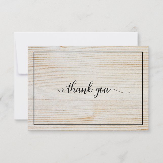 Rustic Wood Funeral Thank You Card (Front)