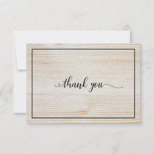 Rustic Wood Funeral Thank You Card