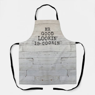 Rustic Wood Funny Mr Good Lookin Apron