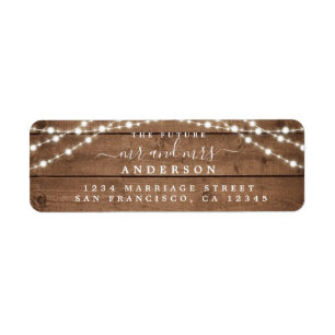 Rustic Wood Future Mr Mrs Return Address